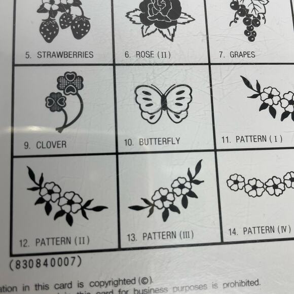 Janome 8000 Memory Card #3 Flower Series Vintage Embroidery Memory Card - Picture 6 of 8